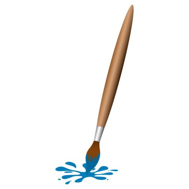 Ahşap fırça ile mavi blob