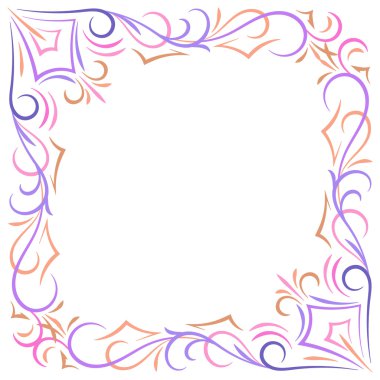 Doodle renk soyut köşe çerçeve