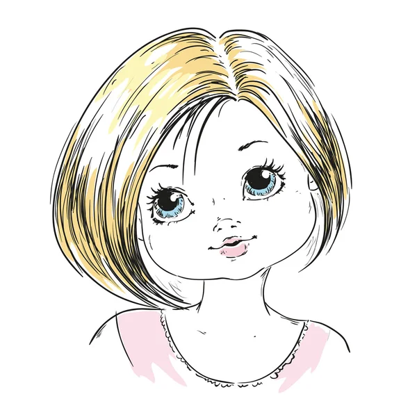 Portrait d'une petite fille — Image vectorielle