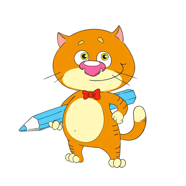かわいいキャラクター猫科学者ベクター アート — ストックベクタ