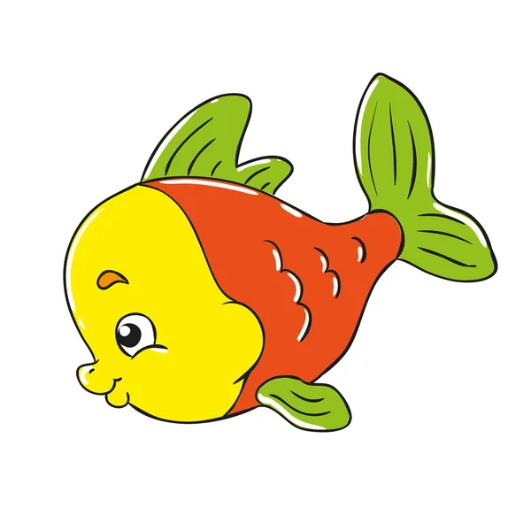 Petit poisson personnage amusant — Image vectorielle