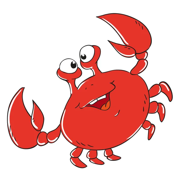 Funny crab cartoon character — Stock Vector