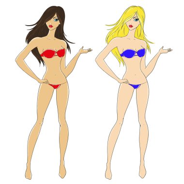 Güzel kız iç çamaşırı. Bikinili seksi kadın.