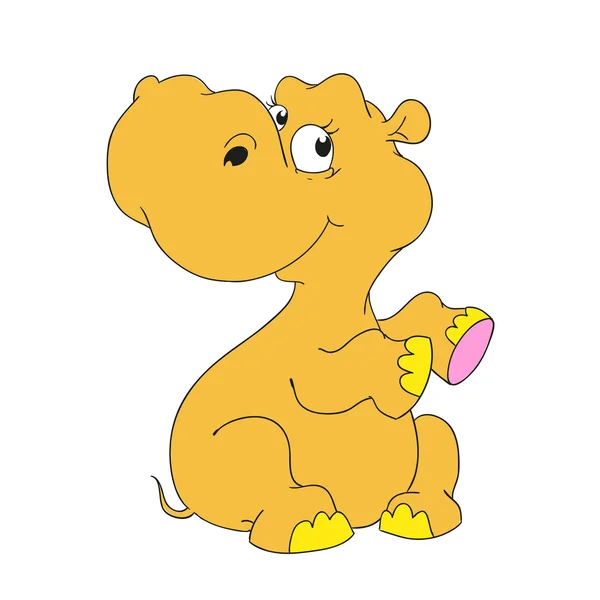 Hippo schattig karakter. Vector op witte achtergrond — Stockvector