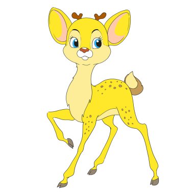 Çizgi film geyik. Renk vektör çizim