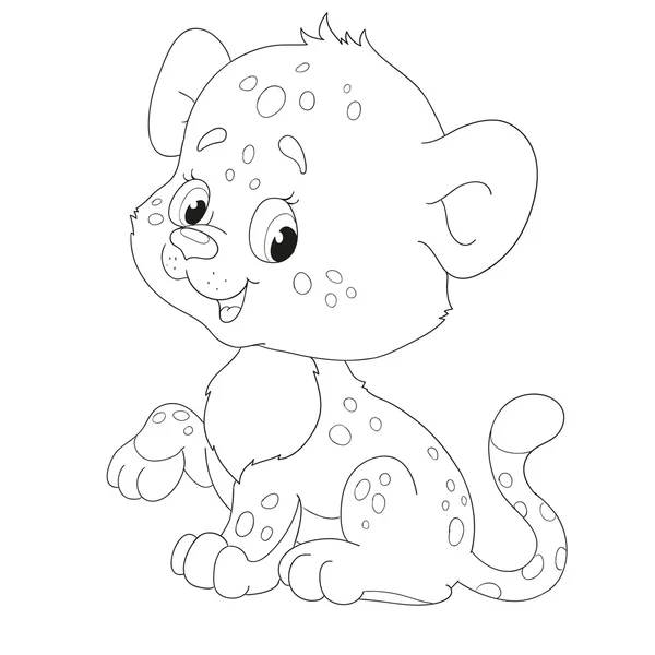 Karakter leopar. Sayfa boyama kitabı