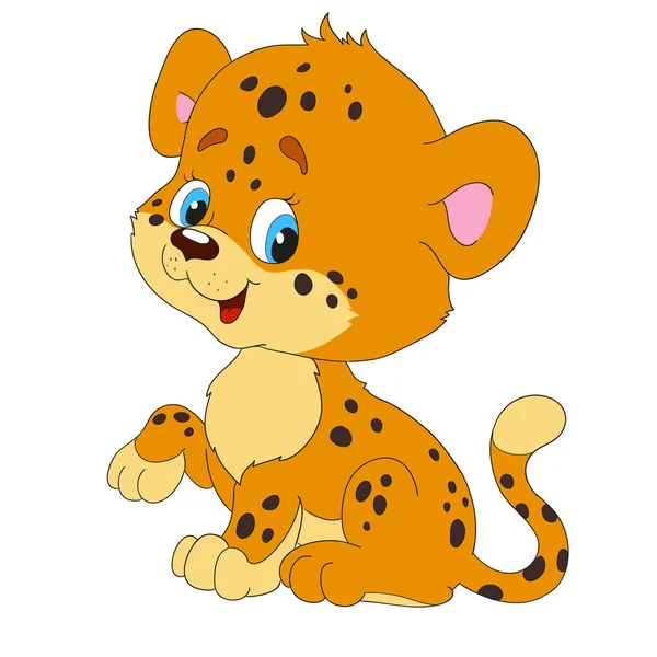 Carácter leopardo. Dibujos animados ilustración — Vector de stock