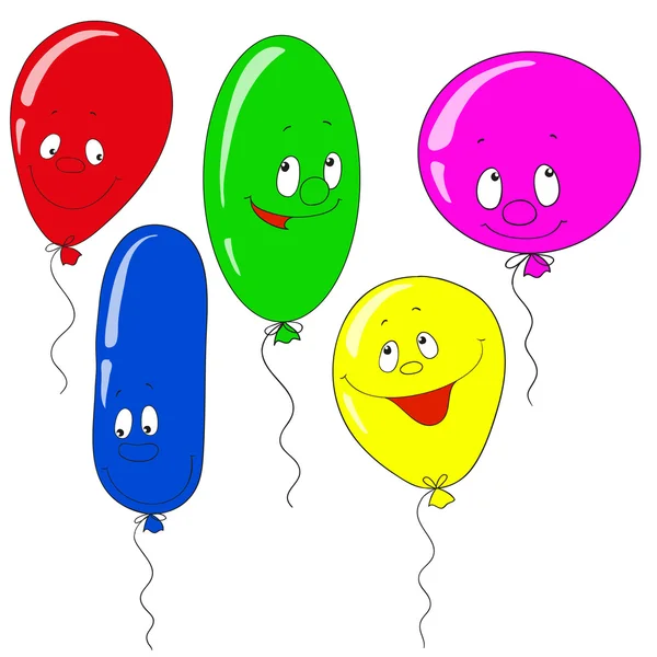 Conjunto de globos. Personajes de vector de dibujos animados — Archivo Imágenes Vectoriales