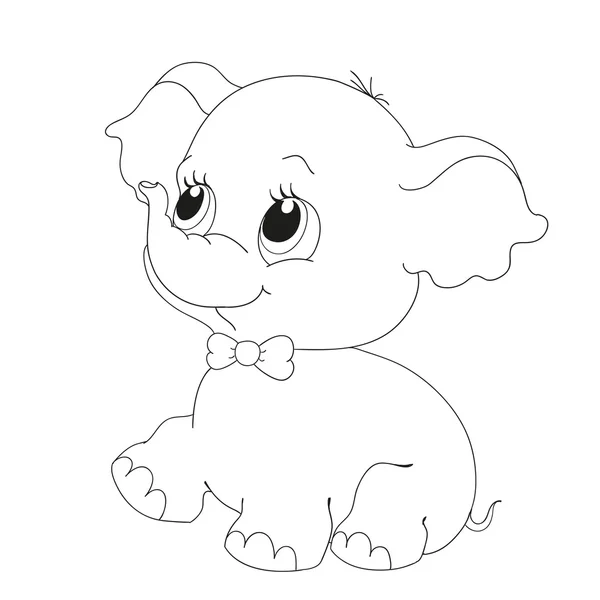 Sevimli fil karakter. Boyama kitabı vektör