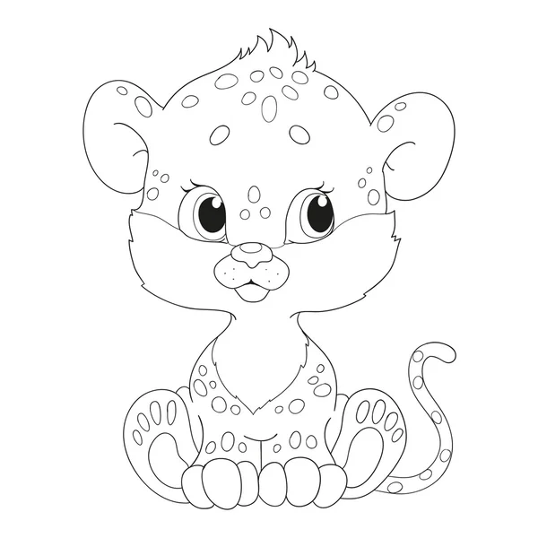 Schattige baby Luipaard. Coloring boek vector — Stockvector