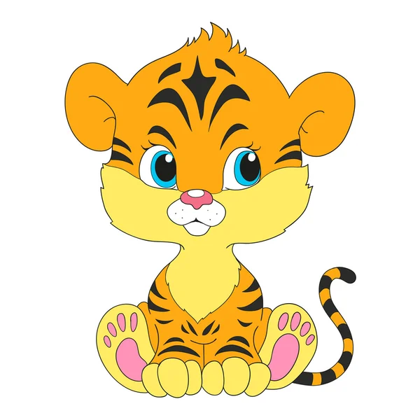 Un mignon petit petit tigre . — Image vectorielle