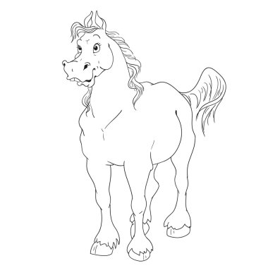 Çizgi film karakteri at. Boyama kitabı