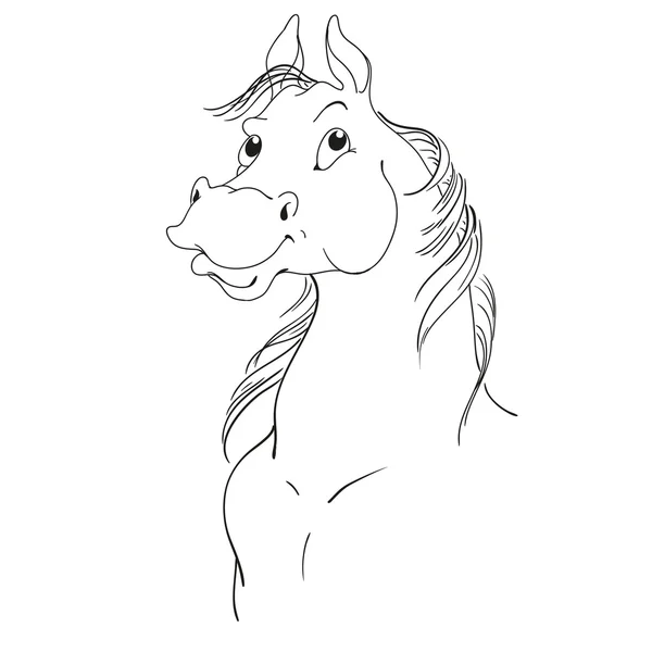Personajul de desene animate Mustang. Capul calului . — Vector de stoc
