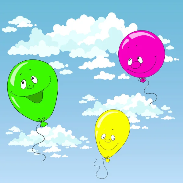 Globos en el cielo. — Archivo Imágenes Vectoriales