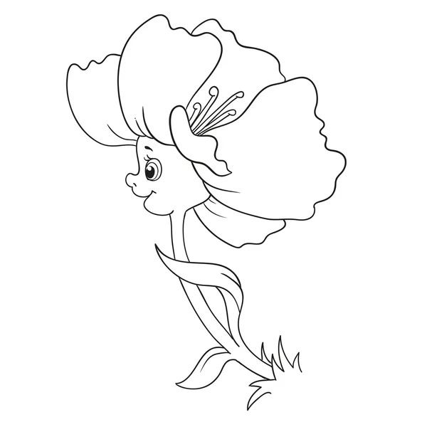 Personaje de dibujos animados flor . — Archivo Imágenes Vectoriales