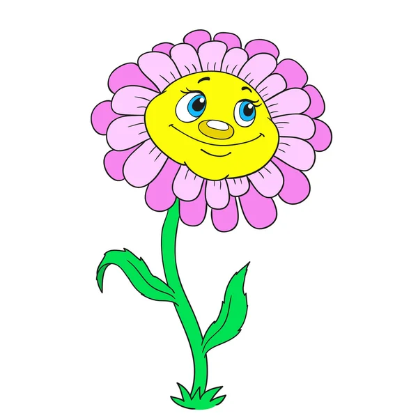 Personaje de dibujos animados flor . — Vector de stock