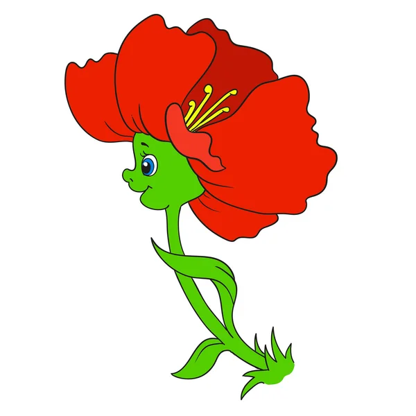 Personaje de dibujos animados flor . — Vector de stock