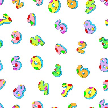 Seamless modeli numaraları. Renkli numaraları vektör 