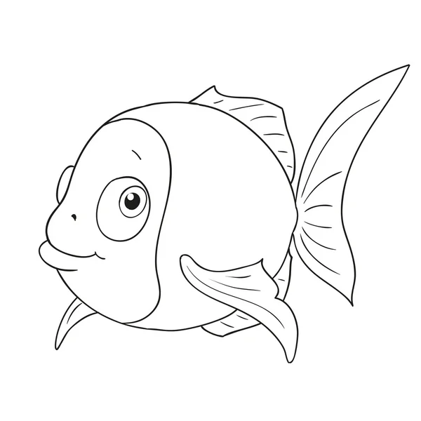 Kreslená postava funny ryby. Roztomilý ryb vektor — Stockový vektor