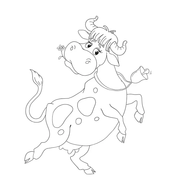 Vaca bailarina. Alegre personaje de dibujos animados vaca . — Vector de stock