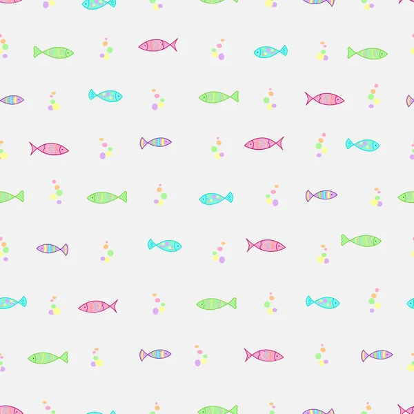 Funny fishes seamless pattern — Stock Vector