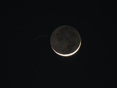 Earthshine--sönük bir parçası Hilal