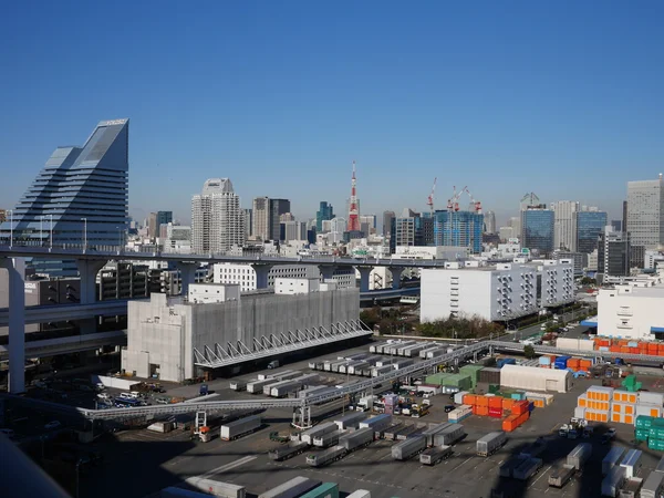Μια άποψη από το πεζοδρόμιο της γέφυρας ουράνιου τόξου, Τόκιο — Φωτογραφία Αρχείου