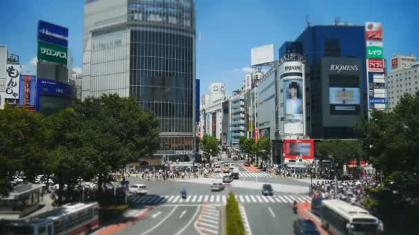 İnsanların meşgul Shibuya yaya geçidi — Stok video