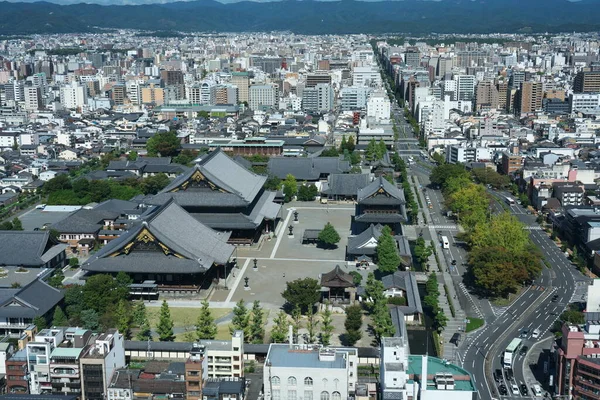 Kjóto Japonsko Října 2020 Vzdálený Pohled Chrám Higashi Honganji Kjóto — Stock fotografie