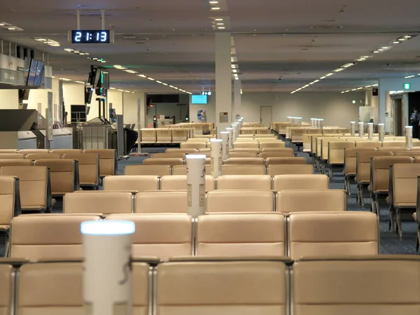 Tokio Japón Octubre 2020 Vestíbulo Vacante Terminal Del Aeropuerto Haneda — Foto de Stock