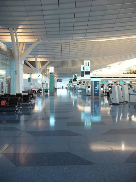 Τόκιο Ιαπωνία Οκτωβρίου 2020 Vacant Haneda Airport Terminal Check Counters — Φωτογραφία Αρχείου