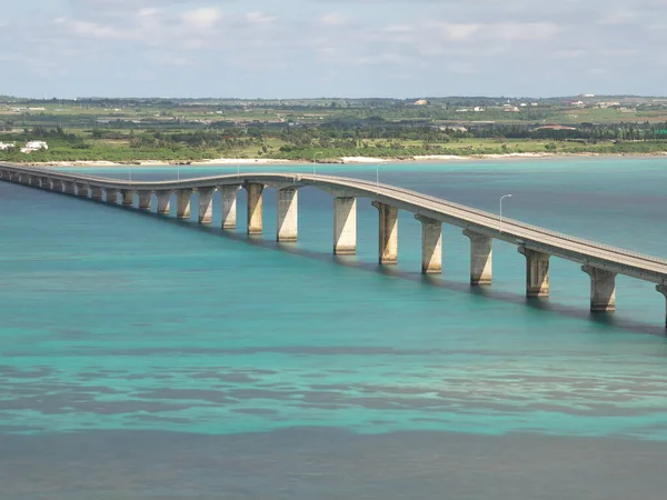 Okinawa Ιαπωνία Οκτωβρίου 2020 Προβολή Γέφυρας Kurima Από Νησί Kurima — Φωτογραφία Αρχείου