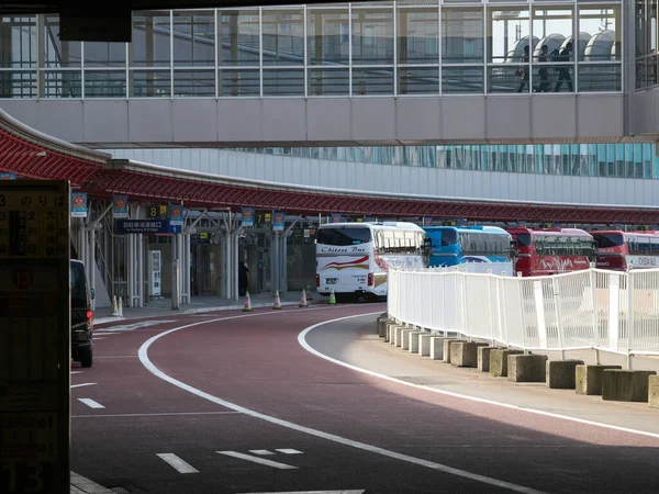 Хоккайдо Япония Ноября 2020 Года Автобусные Остановки Аэропорту Титосе Утром — стоковое фото