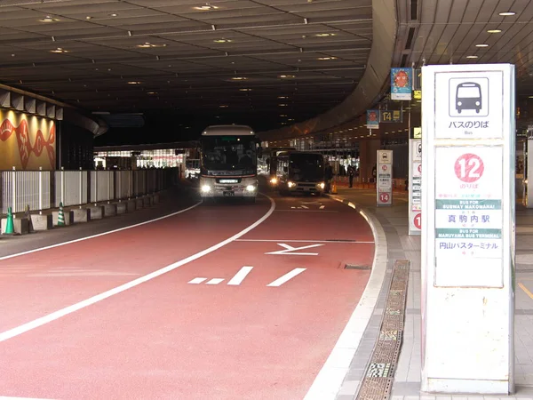 Hokkaido Japonia Listopada 2020 Nowy Autobus Lotniska Chitose Zatrzymuje Się — Zdjęcie stockowe