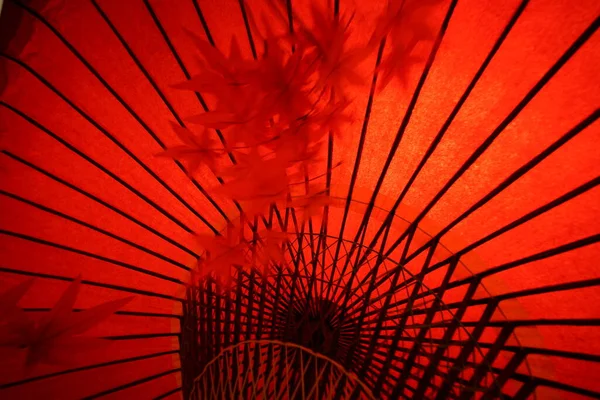 Kyoto Japan November 2020 Japanese Traditional Red Bambooandpaper Umbrella Karakasa — Stock Photo, Image