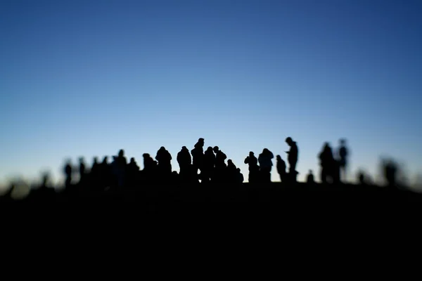 Tokyo Japon Janvier 2021 Silhouette Personnes Sur Une Colline — Photo