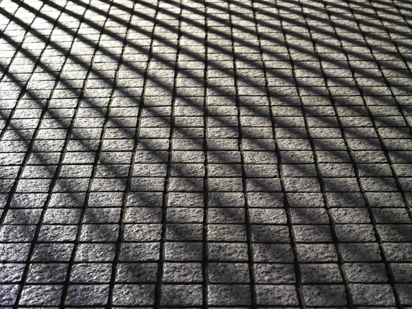 Tokyo Japan January 2021 Radiating Shadows Stone Pavement — Stock Photo, Image