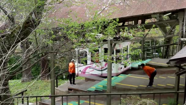 Nara Japán 2021 Április Ropeway Station Yoshino Mountain Nara — Stock videók