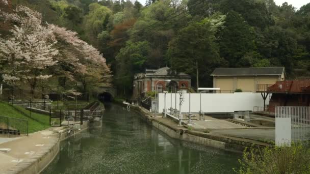Kyoto Giappone Aprile 2021 Tunnel Confluenza Keage Sul Biwako Sokui — Video Stock