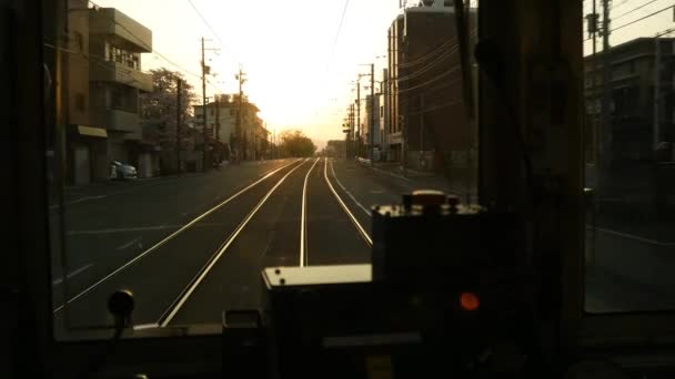 Kyoto Japan April 2021 Häuser Entlang Der Sanjo Straße Bei — Stockvideo