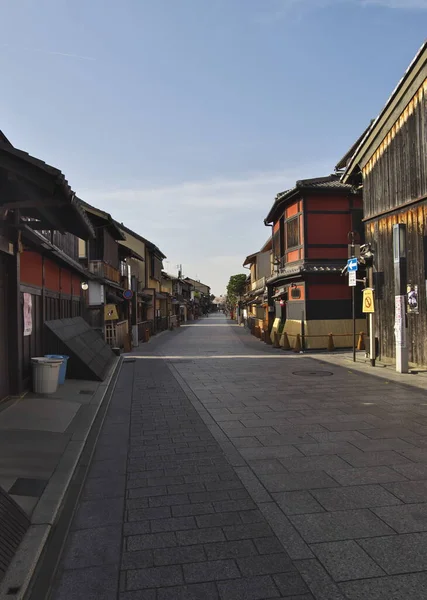 Kyoto Japón Abril 2021 Kyoto Gion Hanamikoji Street Mañana —  Fotos de Stock