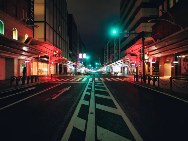 Kyoto Japan April 2021 Midnattsscenen Shijo Street Det Största Shoppingområdet — Stockfoto