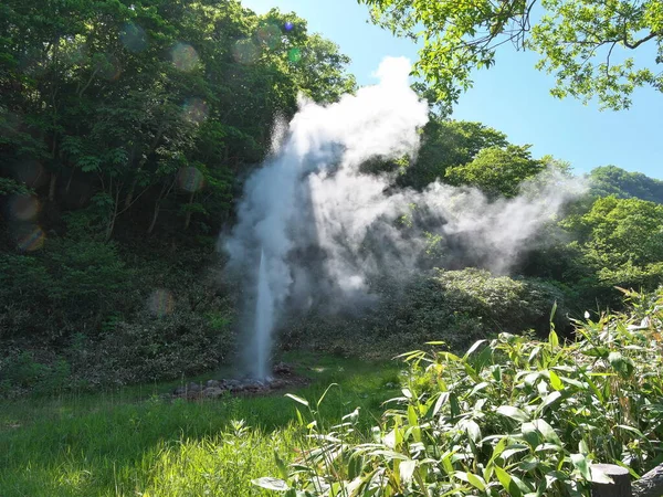 Hokkaido Japonsko Června 2021 Dlouhá Rovná Cesta Cesta Nebe Japonském — Stock fotografie