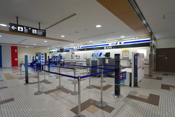 2021年6月24日 日本北海道 位于日本北海道梅曼贝蒂机场的报到柜台 — 图库照片