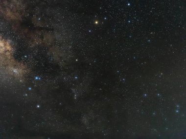 Okinawa, Japonya - 11 Temmuz 2021: Akrep ve Lupus ve Samanyolu Japonya, Okinawa, Ishigaki adasında gözlendi.