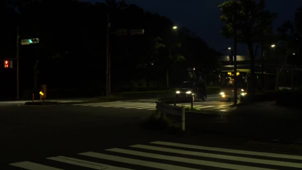 Tokio Japan September 2021 Een Buiten Dienst Gestelde Bus Weg — Stockvideo