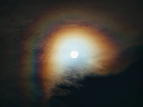 Τόκιο Ιαπωνία Σεπτεμβρίου 2021 Φεγγάρι Σεληνιακό Φωτοστέφανο Δακτύλιος Γύρω Από — Φωτογραφία Αρχείου