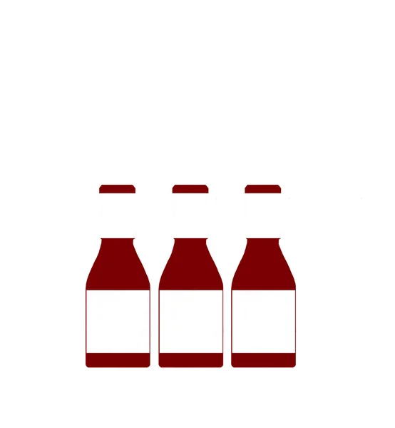 Ketchup flaskor på isolerade bakgrund — Stockfoto