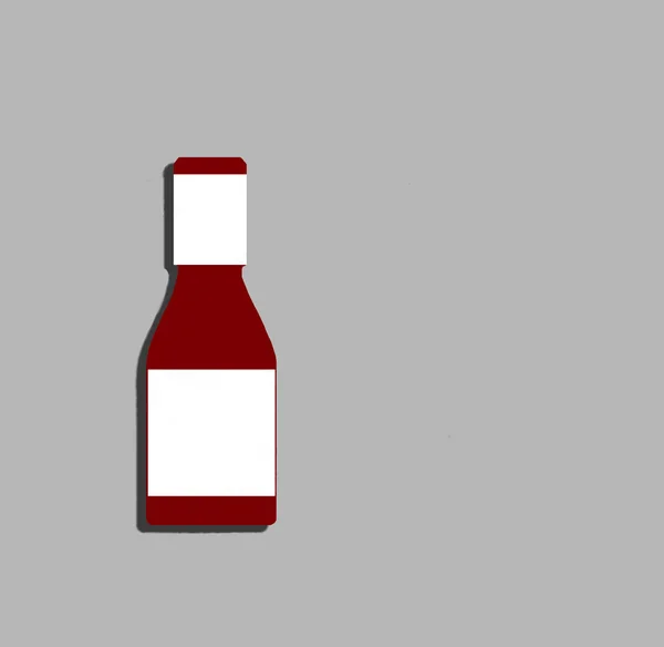 Botella de Ketchup sobre fondo gris — Foto de Stock