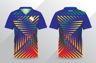 Futbol ve futbol tişörtü şablonu için soyut renkli spor forması